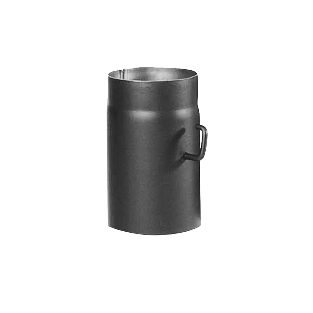 Kamino-Flam Tuyau de Poêle avec Clé de Tirage Ø 120 mm, Tube Droit Longueur env. 250 mm en Acier Laqué Senotherm, Conduit de Cheminée avec Régulateur de Tirage, Gris Fonte
