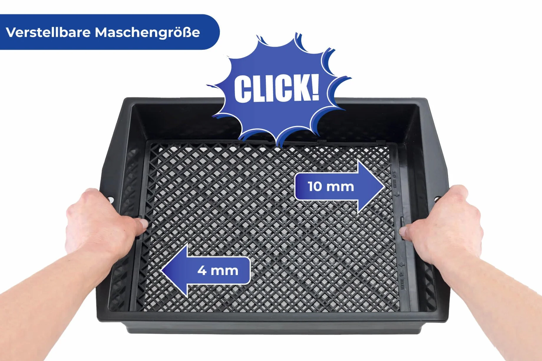 Maximex Tamis de jardin avec passoire réglable, tamis de jardin avec surface extra large pour filtrer les pierres, les racines et les feuilles, aide au jardin pour la récolte