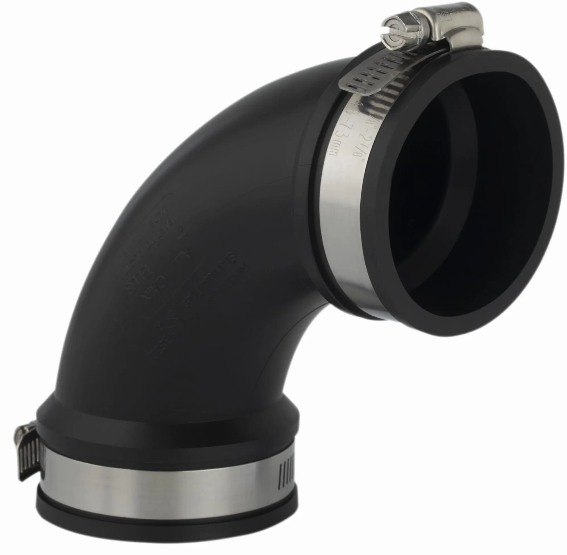 Aquaforte Pvc Élastomère, Coude Flexible, 90 degrés, 110 mm Plage de Serrage 110-100 mm, Extrêmement Flexible !, Schwarz
