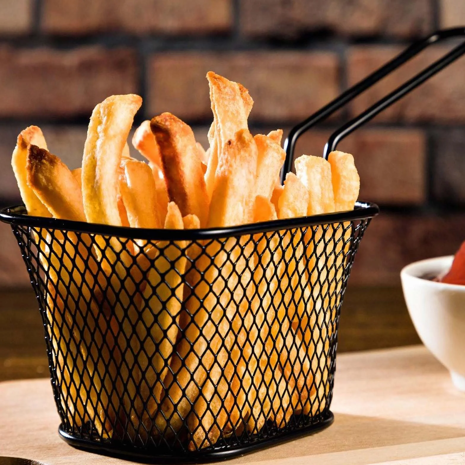 Lot de 12 petits paniers à frites en acier inoxydable avec poignée - Noir - Panier de service pour frites, crevettes, rondelles d'oignon