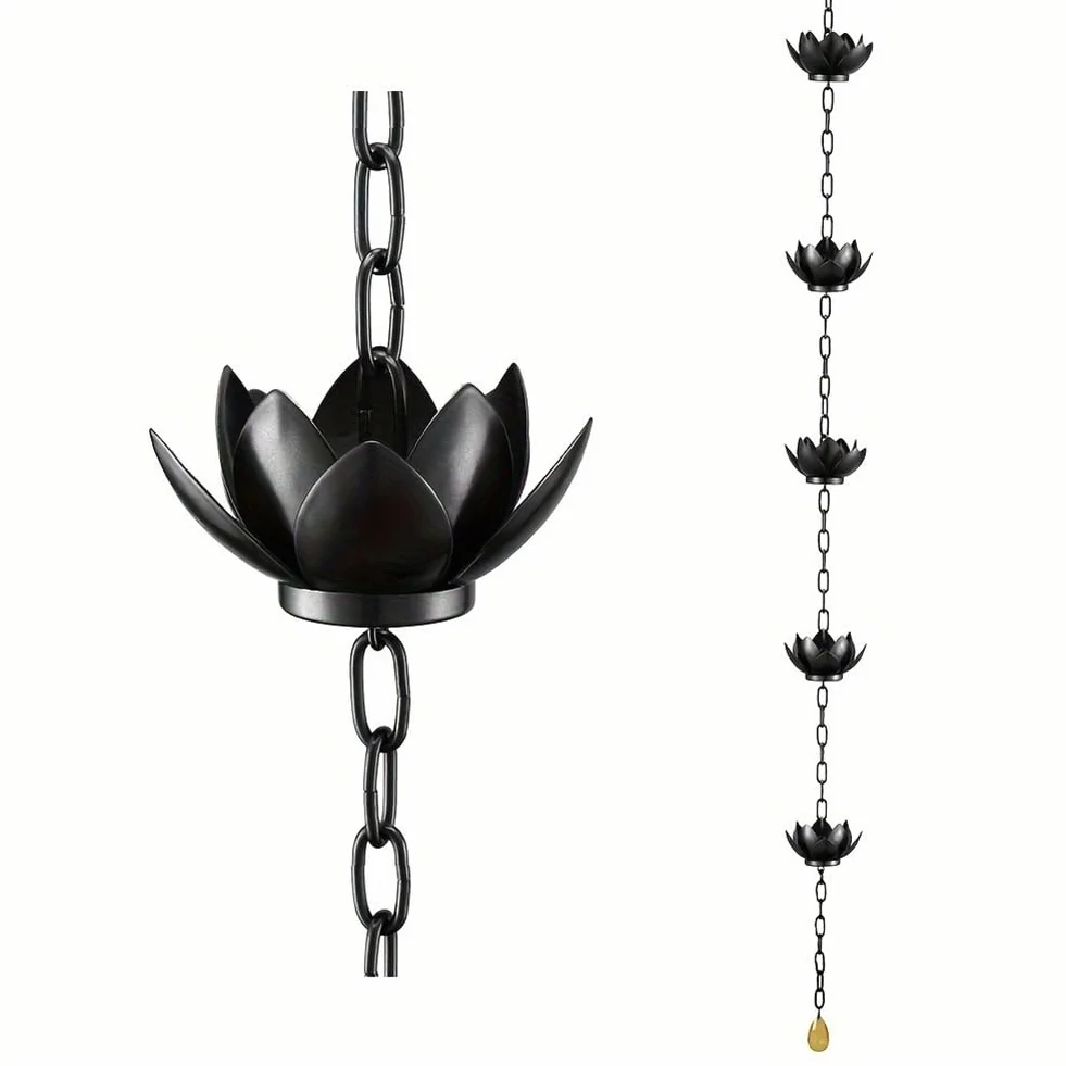 Lotus Chaîne Attrape-Pluie pour gouttière, remplace gouttière, coupelles de dérivation d', décoration extérieure