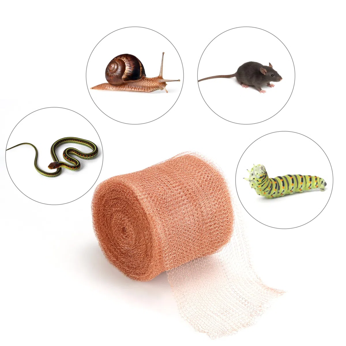 QWORK® Rouleau de Maille en cuivre pour contrôle des limaces et des escargots, 12.5 cm x 24 m, Maille cuivrée Flexible pour l'intérieur et l'extérieur, Jardin