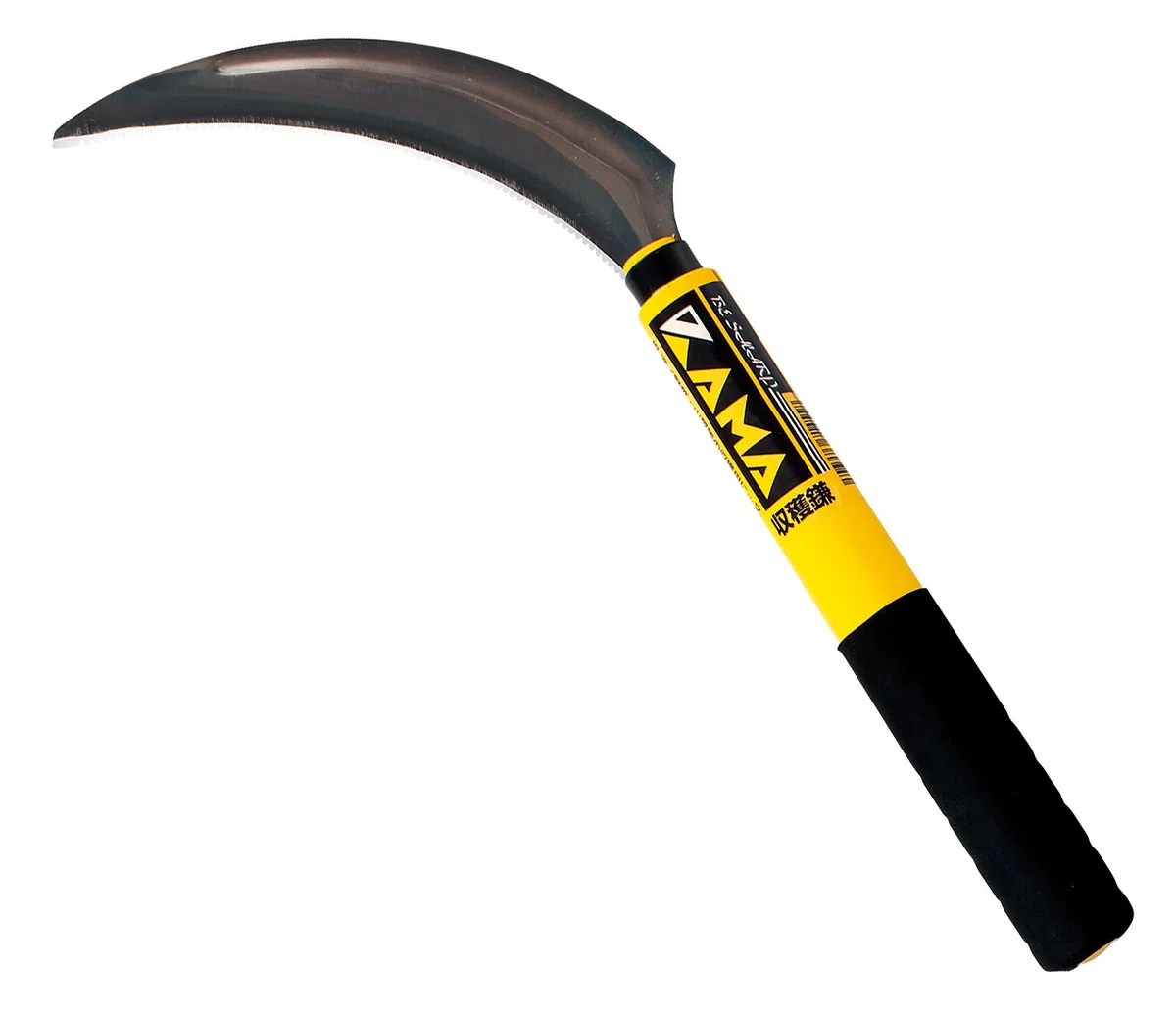 Hounen Faucille Japonaise avec Lame Noir Dentelée 17cm Jardin Taille Herbe Lierre Récolte Légume Jardinage Désherbage Acier SK-5
