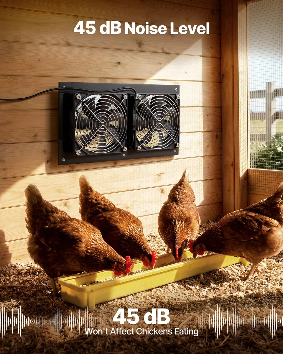 VEVOR Ventilateur Solaire avec Panneau Solaire 15 W et 2 Ventilateurs, Extracteur d'Air, Angle Réglable, 2668 tr/min, pour Serre, Tente de Culture, Abri et Poulailler, Boîtier Alliage Alu Étanche IP65