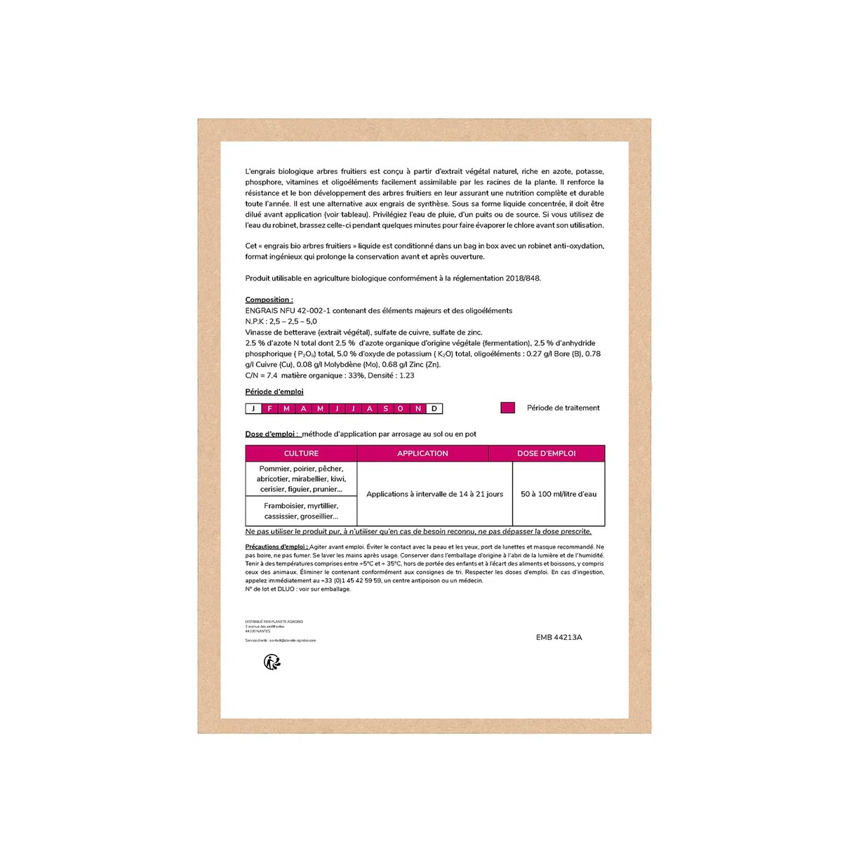 Engrais bio arbres fruitiers (3 Litres)