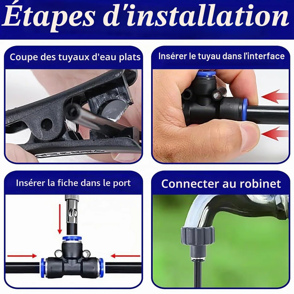 Système Arrosage de Jardin 360°, 10m système d'irrigation automatique à 360°, Système d'irrigation jardin réglable à 360, Kit D'irrigation de Brouillard, pour arrosage des plantes paysagères, jardin