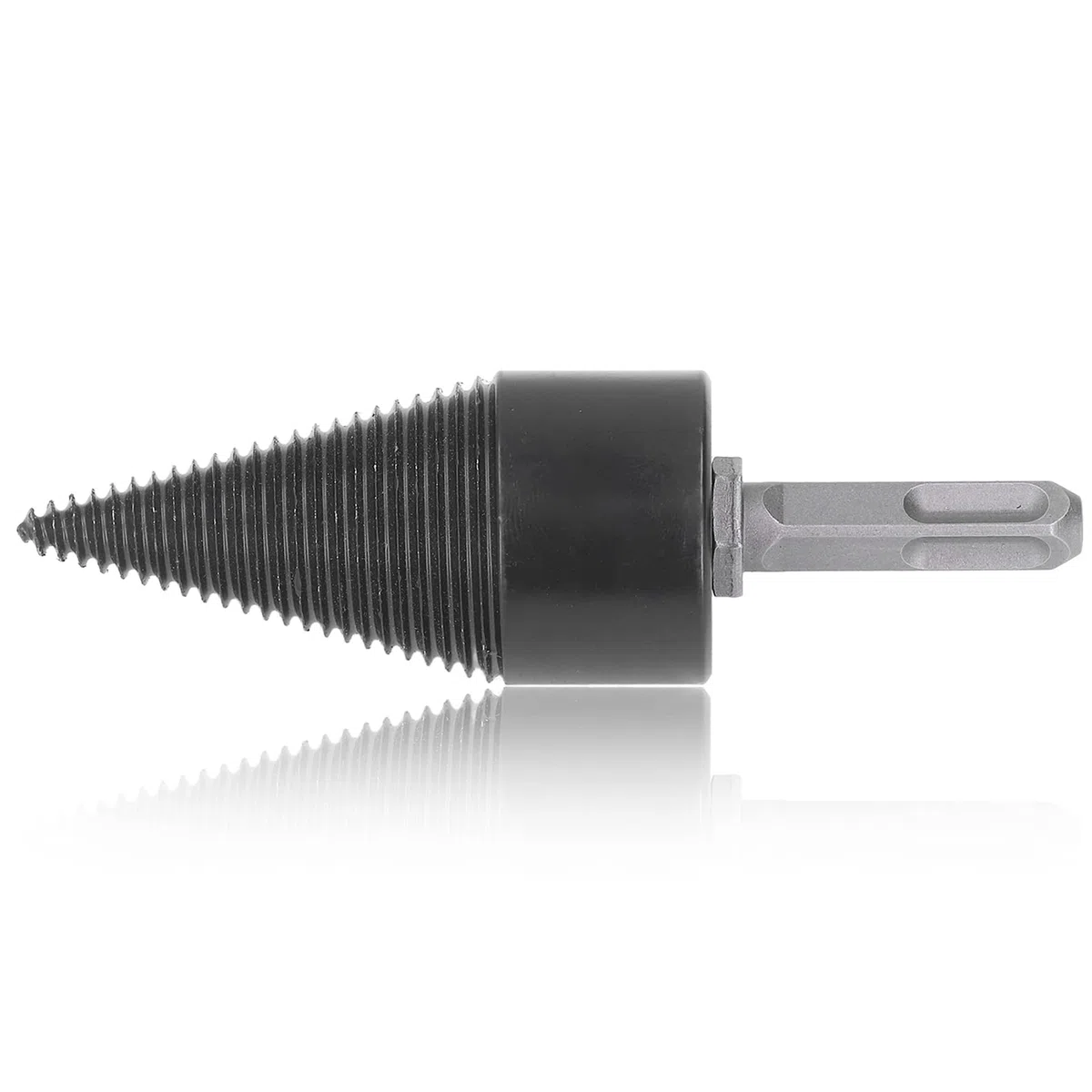 Foret à Cône de Fendage de Bois, Foret Fendeur de Bûches de Bois de Chauffage Outil de Fendage de Bûches en Acier au Carbone avec Tige Amovible pour Ferme Domestique (42MM)