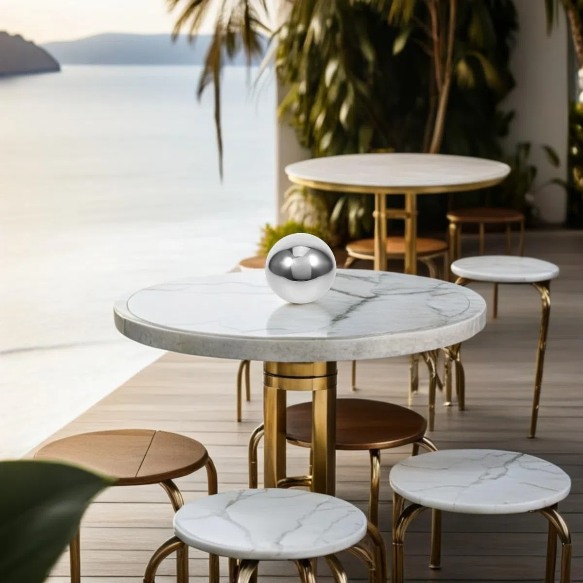 Alasum Boule Réfléchissante en Acier Inoxydable 30 CM Décoration de Jardin Boule Miroir Réfléchissante Ornement Extérieur Effet Contemporain