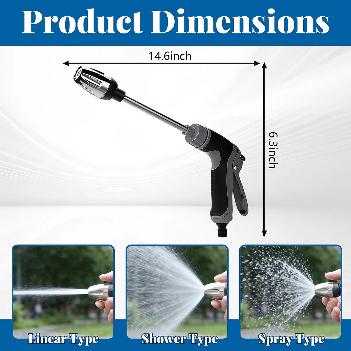 Pistolet Haute Pression Power Jet, Pistolet Arrosage Jardin, Nettoyeur Haute Pression Water Blitz, Pistolet nettoyeur haute pression, pour lavage de voiture et arrosage du jardin