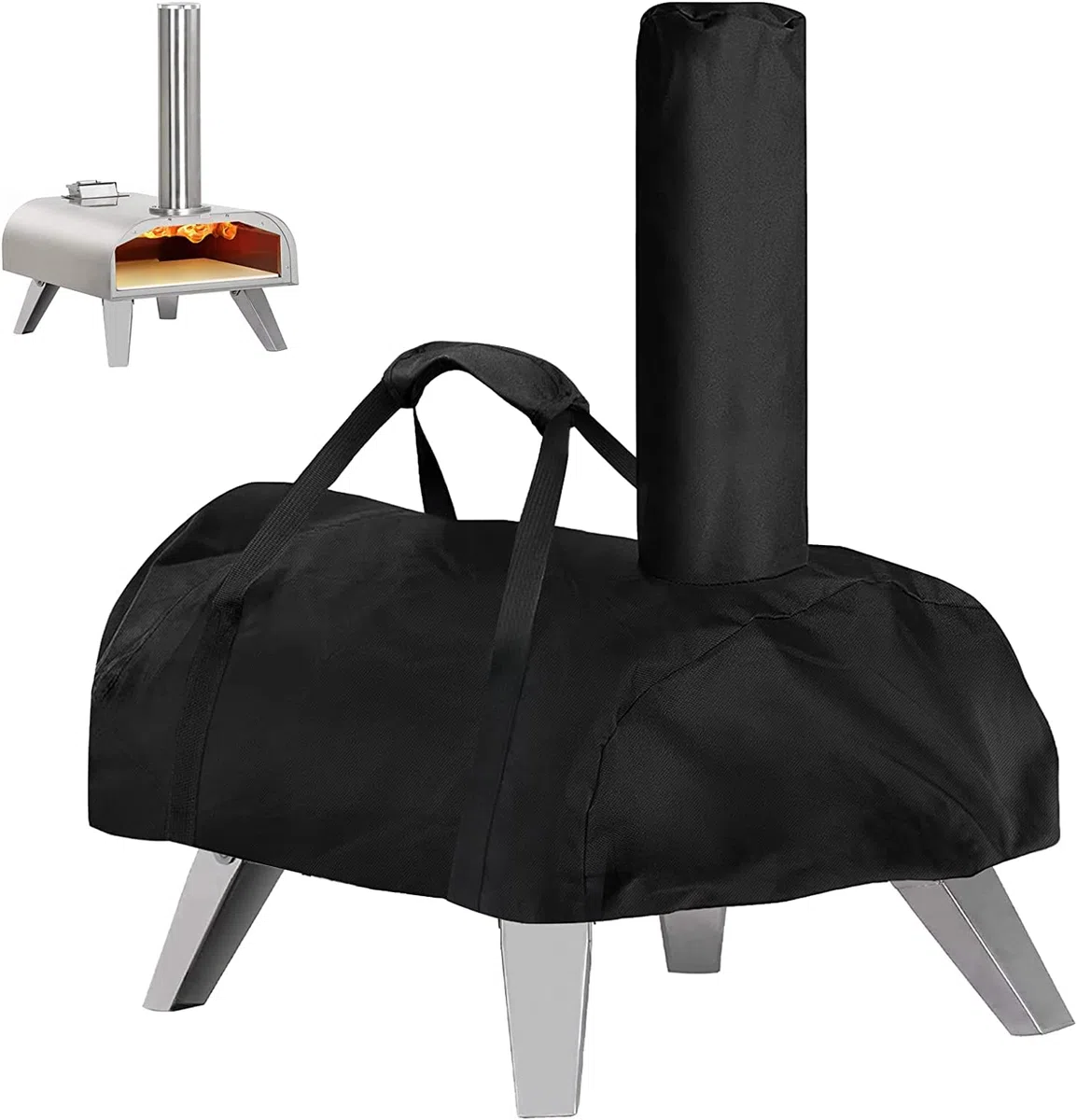 Housse de four à pizza pour gros corne, housse de transport étanche pour four à pizza avec cheminée en plein air Accessoires pour four à pizza