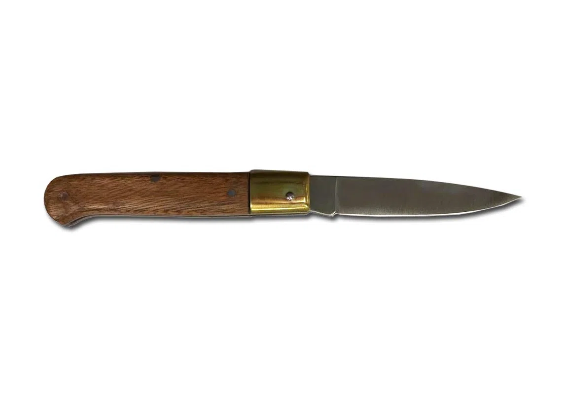 AUSONIA - COUTEAU DE POCHE CM 19,5 MODÈLE CALABRAIS AVEC LAME EN ACIER INOX DE 8 CM ET MANCHE EN BOIS