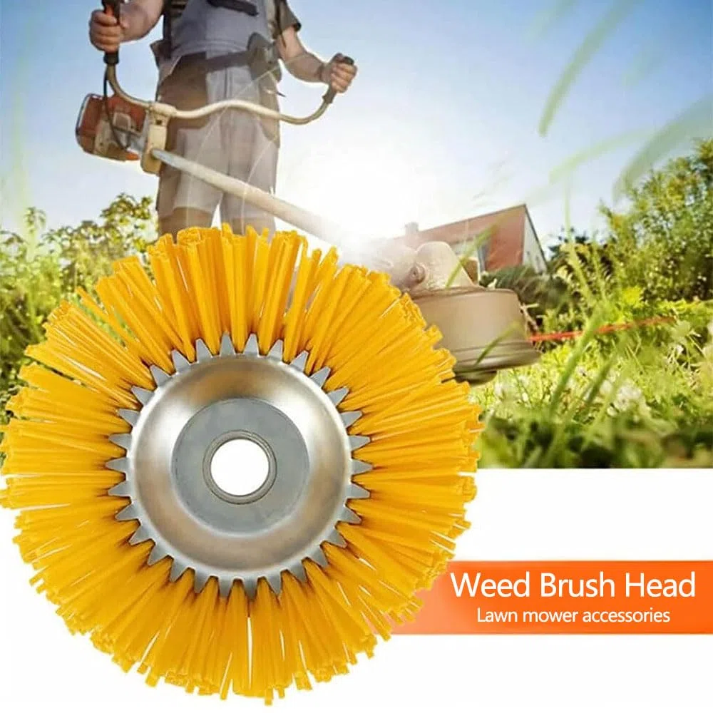 Tête de Brosse en Nylon pour Débroussailleuse, 200 mm x 25,4 mm Brosse Debroussailleuse,Brosse à Herbes Sauvages, pour Mousse et Mauvaises Herbes – Disque & Brosse pour débroussailleuses