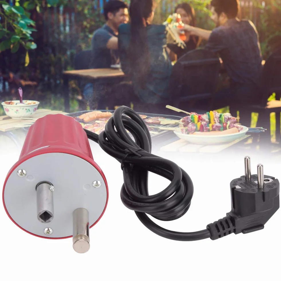 Moteur de Rôtissoire, Moteur électrique pour Brochette de Barbecue, Moteur Tourne Broche BBQ Rotateur Gril, avec 1.5m Câble, pour Barbecue, Grill, Pique-Nique, 220 V