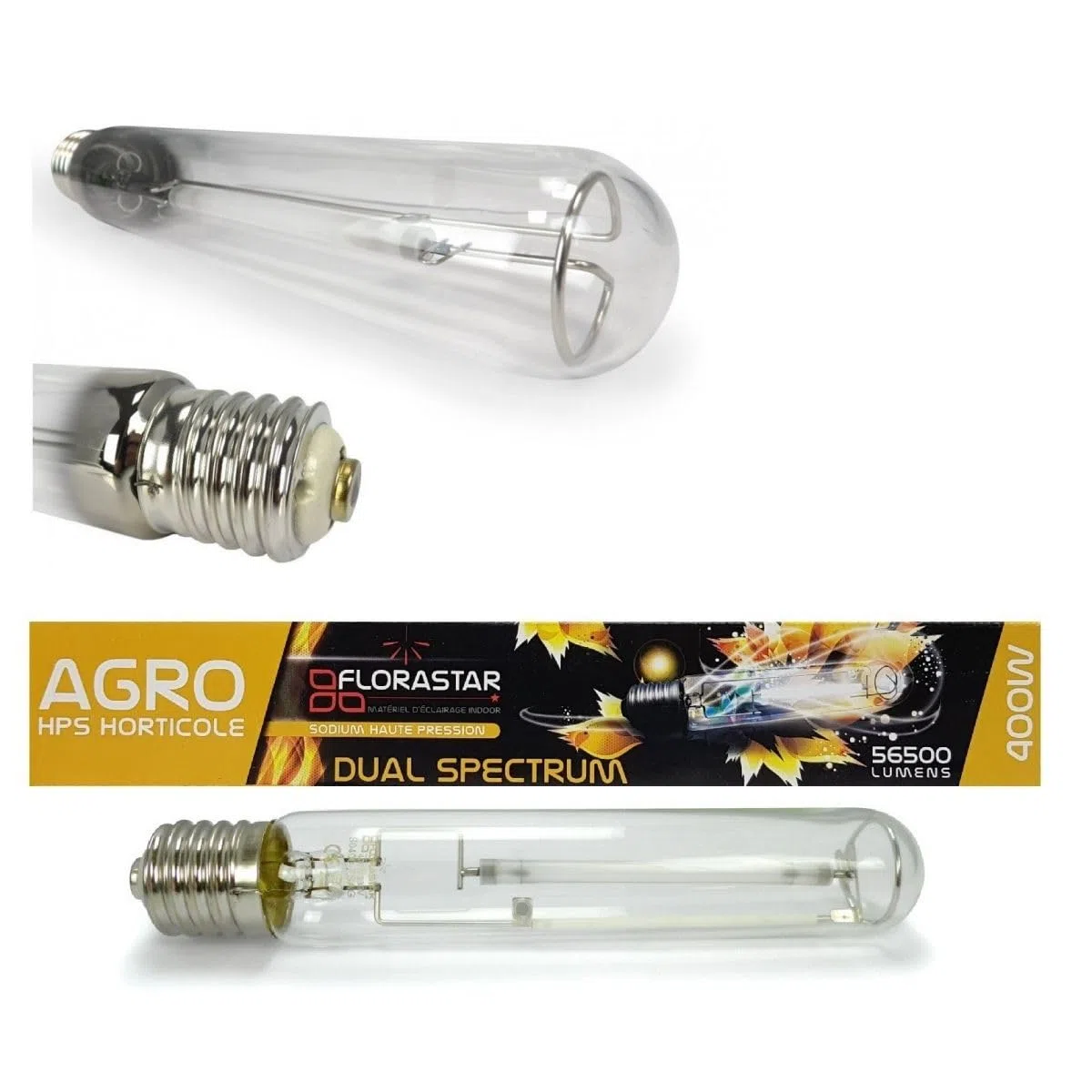 Ampoule HPS 400W Double Spectre 2050K Culot E40 Croissance et Floraison Végétaux