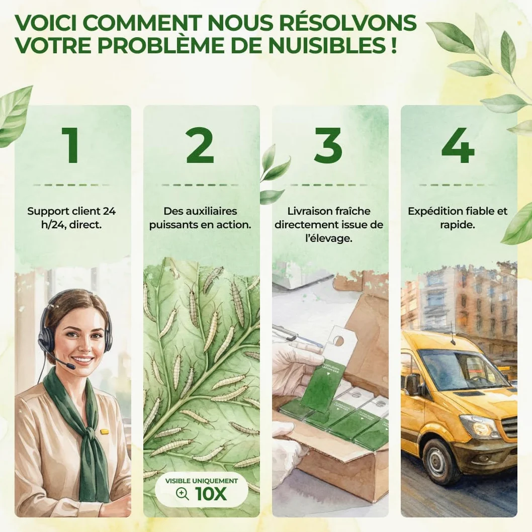 GREEN GUARDIA Power Œufs de larves de chrysopes contre les pucerons et les cochenilles farineuses – 1x sachet – Moyen biologique pour lutter efficacement contre les pucerons et les cochenilles