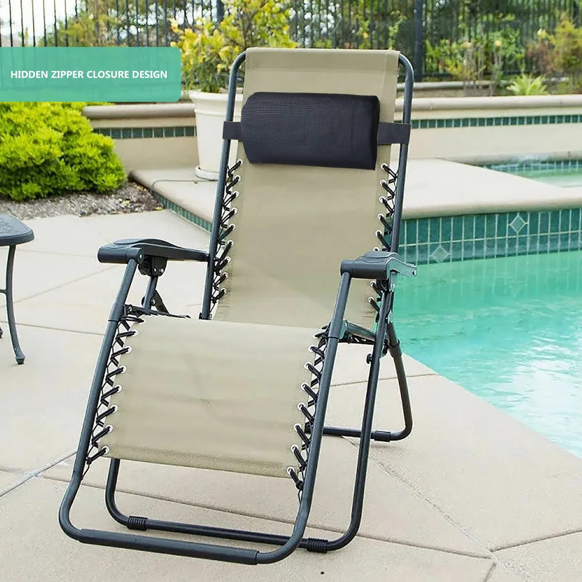 Coussin Repose Tete,Oreiller pour Chaise Longue De Jardin, Coussin Appui-tête Réglable Chaise Longue De Plage,Coussin De Soutien De La Nuque pour Jardin