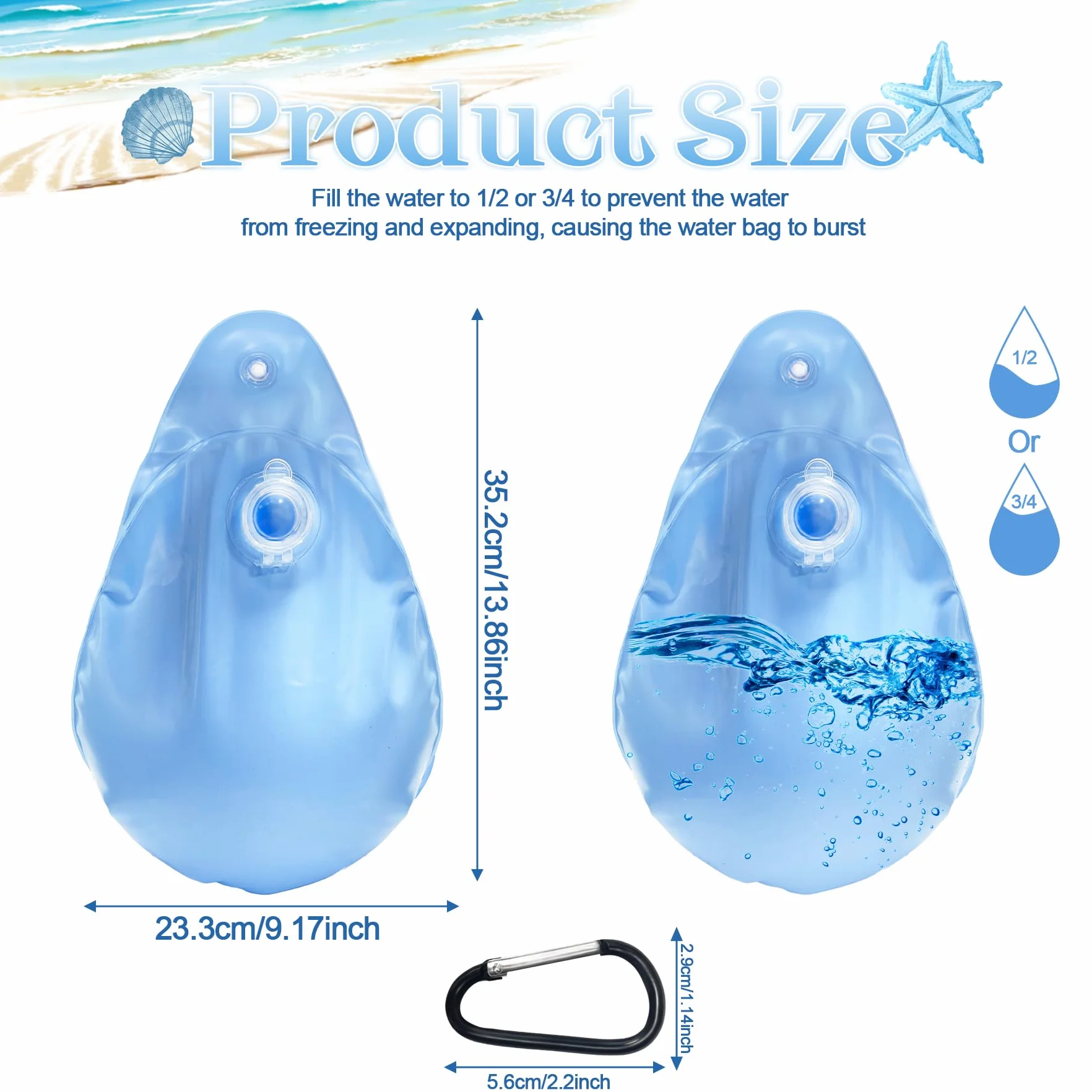 TZEKING 12 Pièces Sacs d'eau Lourds pour Couverture de Piscine,PVC Epais Sac de Suspension de Bâche de Piscine Etanche,Réutiliser Sac de Remplissage,pour Bâche de Piscine Hors Sol Antigel en Hiver