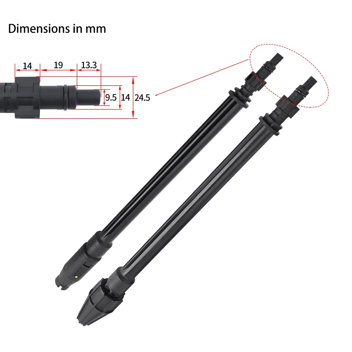 Lance à jet d'eau haute pression et lance rotative buse de rechange pour pistolet pulvérisateur pour nettoyeur haute pression compatible avec les nettoyeurs haute pression Lavor Sterwins Lidl Parkside