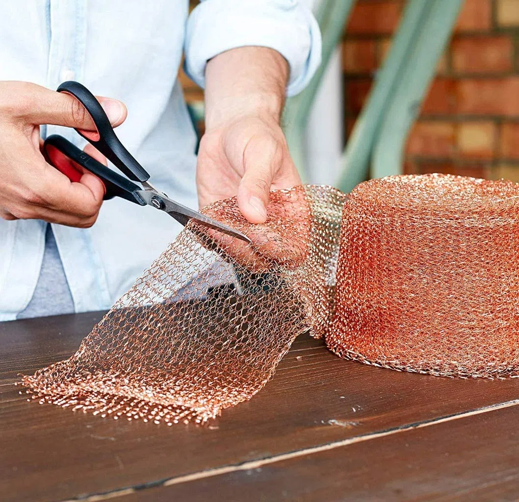 Filet en cuivre, 12,5 cm * 20m,filet en cuivre pur à 100%, treillis en cuivre roulé, bloqueur d'écart pour la construction de trous, protection des semis et des graines,remplissage du tissu vous-même