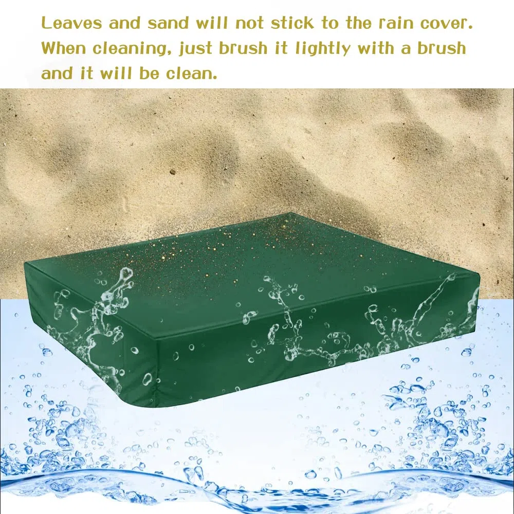 Couverture de Bac à Sable,bache bac a Sable,Housse de bac à Sable,avec Cordon de Serrage,pour Bac à Sable, Piscine, Jardin ou Ferme (150x150x20 Green)