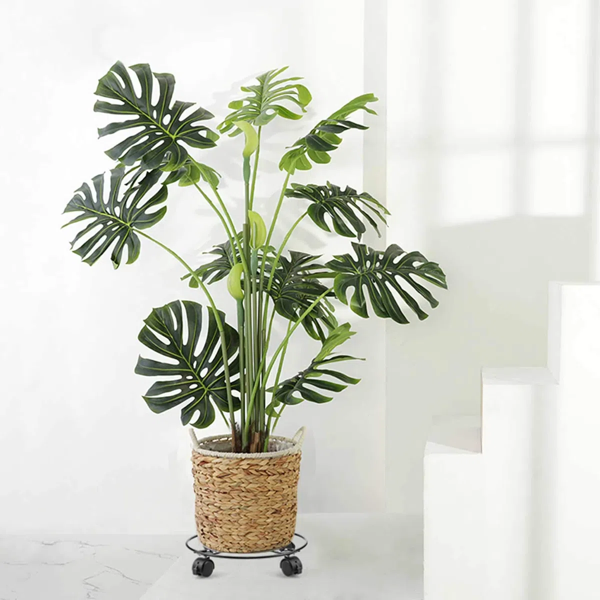 Tosnail 3Pcs Chariot de Plantes métal avec roulettes, 26.6 cm, Porte Plante pour l'intérieur, Support Roulant de Pot, Capacité de Charge 40 kg