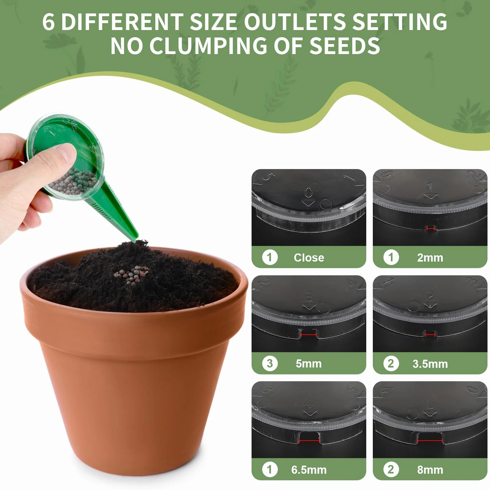 efuturetime Presse Motte pour Semis, pour 8 Bloc de Sol de 4.5x5cm, Bloqueur de Sol Manuel avec Semoir à Graines et Gants, Bouchon Plastique Remplaçable, pour Plantation Transplantation, Gris