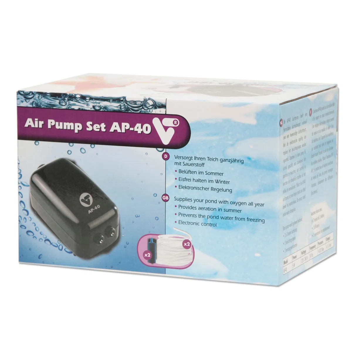 VT, aérateur complet pour bassin d'agrément, Air Pump Set AP-10, 145050