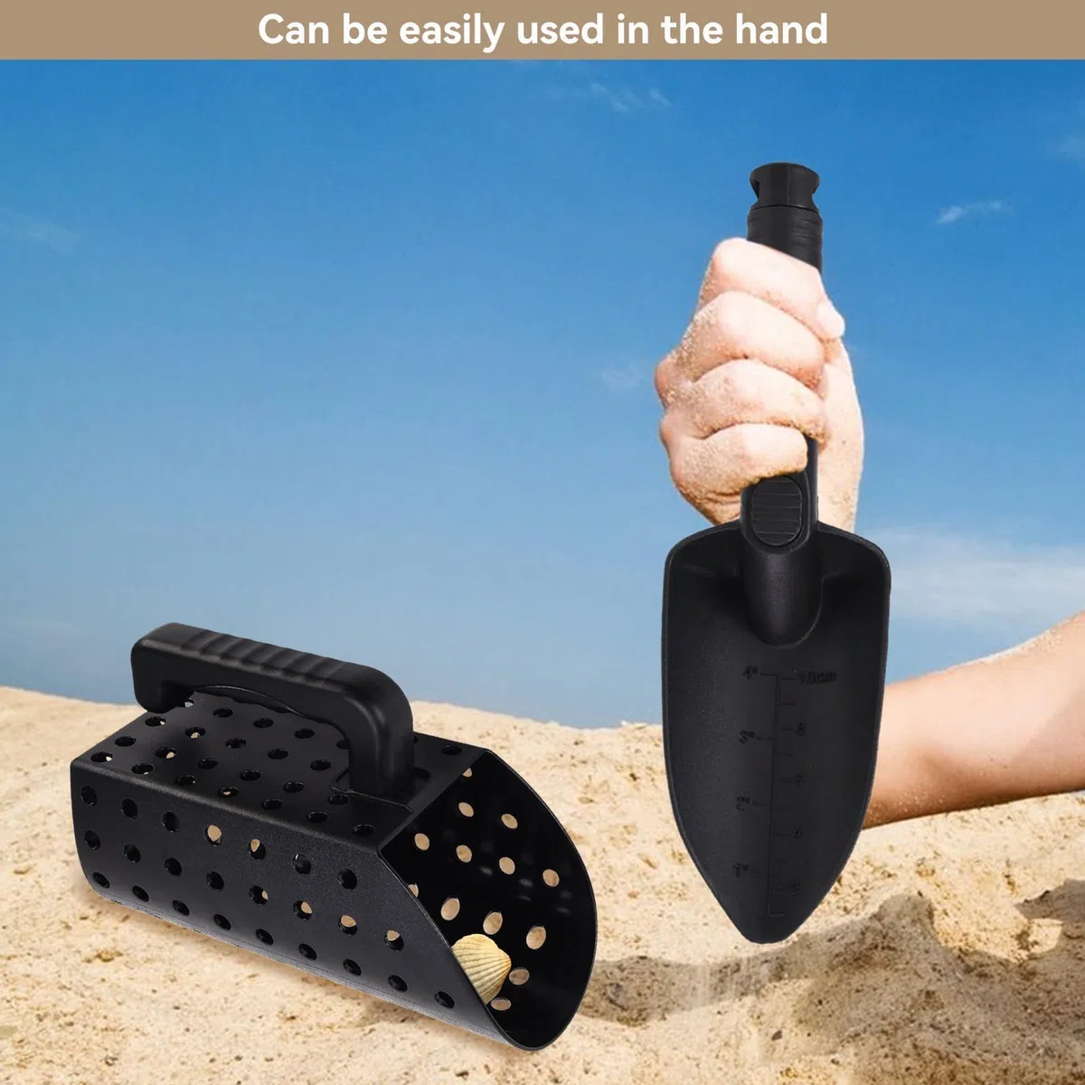 Cyrank Accessoires pour détecteurs de métaux, Shark Teeth Screen Pelle à Sable et Pelle à détection de métaux pour détection de métaux Pelle de Plage Pelle à détection de métaux, Pelle a granulés