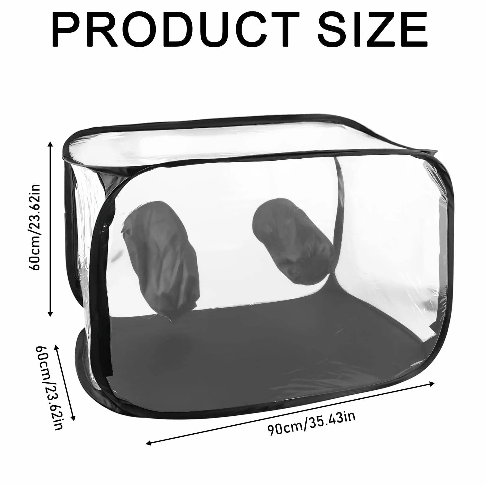 GOMETY Boîte à air d'allaitement pour champignons avec 2 ports de bras, 90 x 60 x 60 cm, compacte, sur pied, pliable, pour les amateurs de champignons