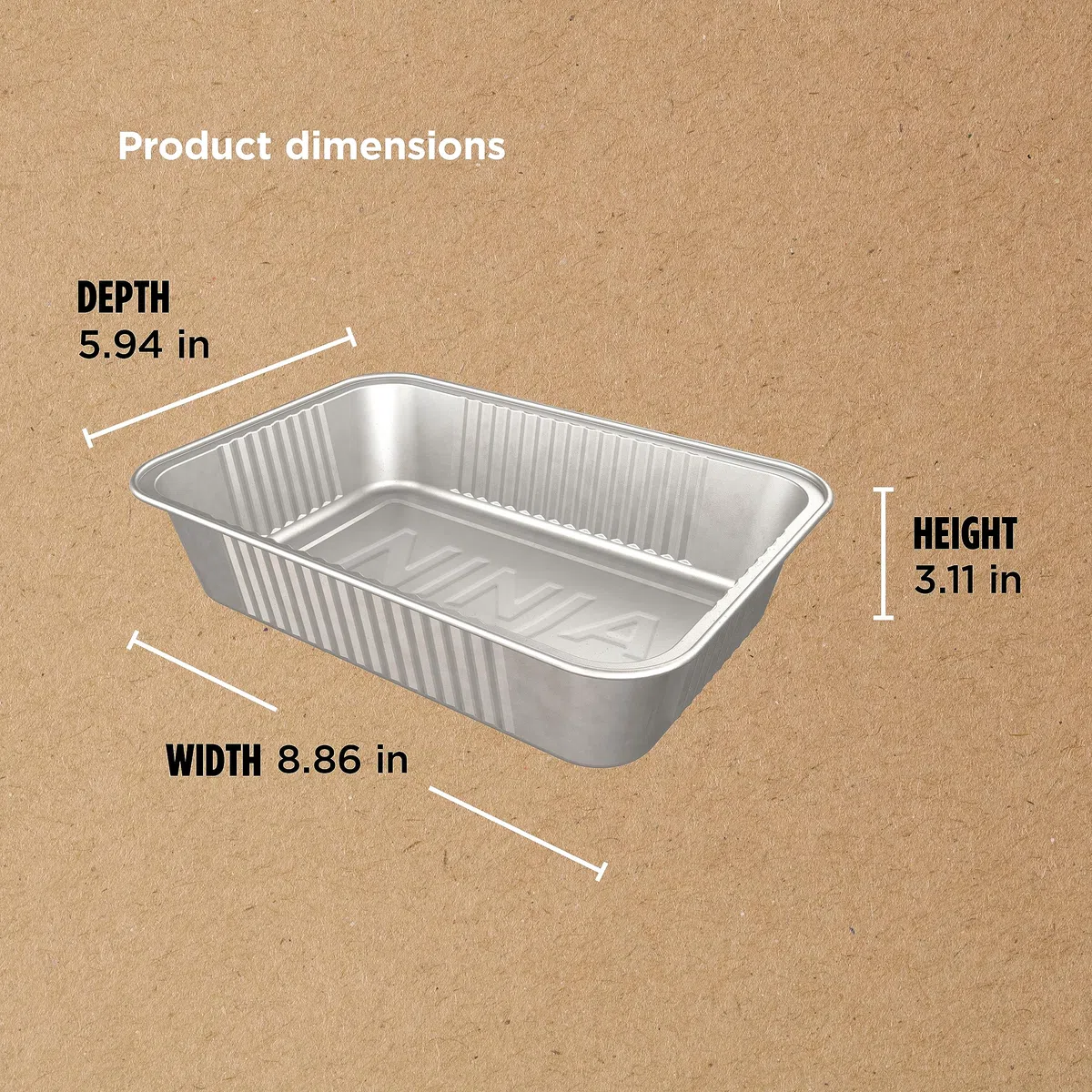 Ninja XSKTRYLRXL Woodfire – Lot de 10 grands sacs de bac à graisse jetables en aluminium, compatibles avec les séries OG800 et OG900, 15 x 22 x 5 cm, argenté