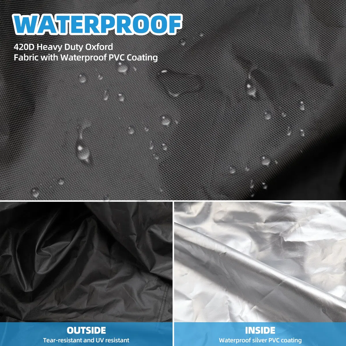 Bache pour Cuve 1000L IBC Anti UV Noir 420D, 120x100x116 cm Housse de Protection pour Cuve 1000L Conteneur IBC, Bâche de Réservoir Cuve d'eau 1000L Couvercle avec Fermeture Éclair