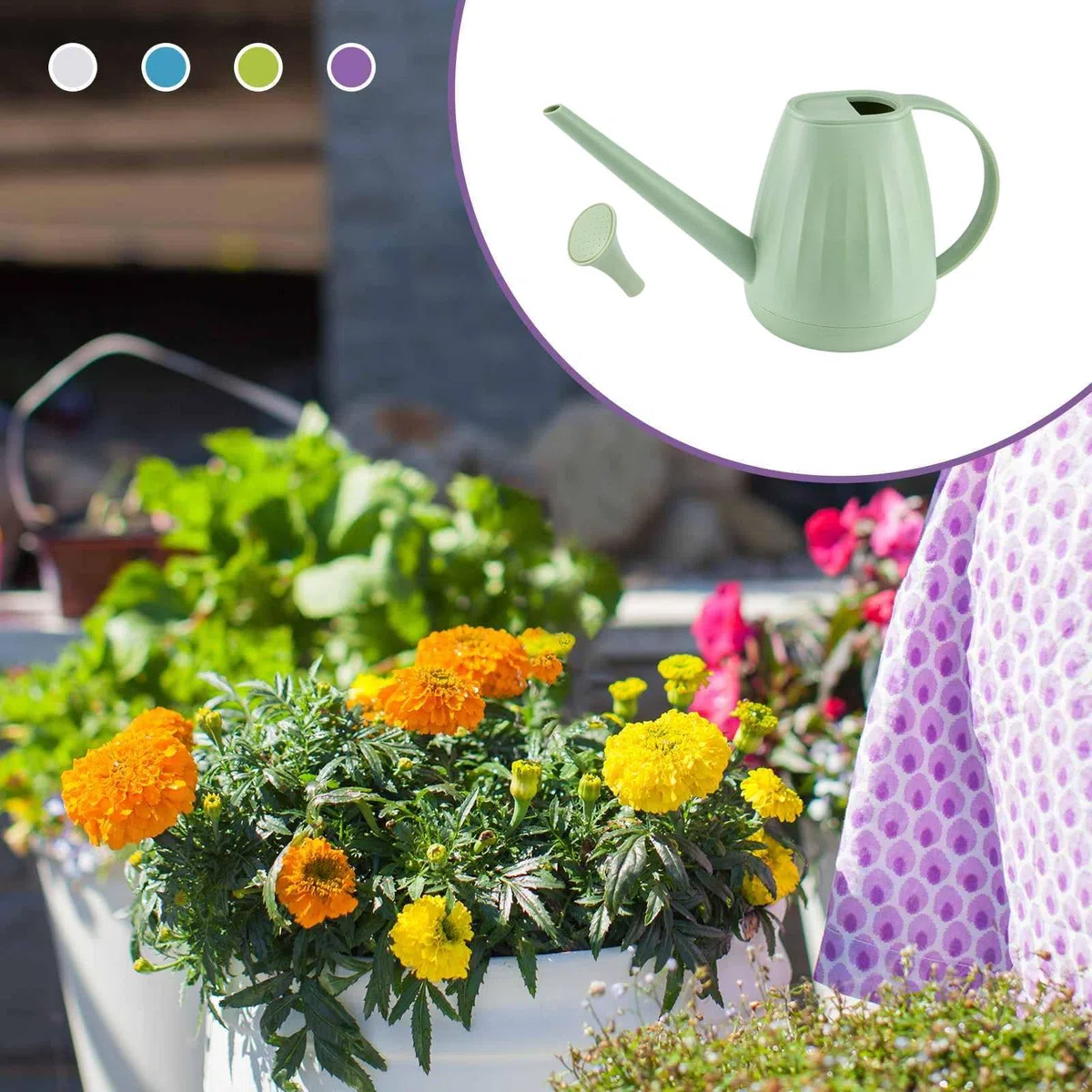 Arrosoir de 2 L, Arrosoir Jardin, Arrosoir Plante Interieur,Outils de Jardinage pour Arosoires D'intérieur, Arrosoir Léger avec Bec Long, pour Fleurs de Jardin, Les Plantes Succulentes, Vert