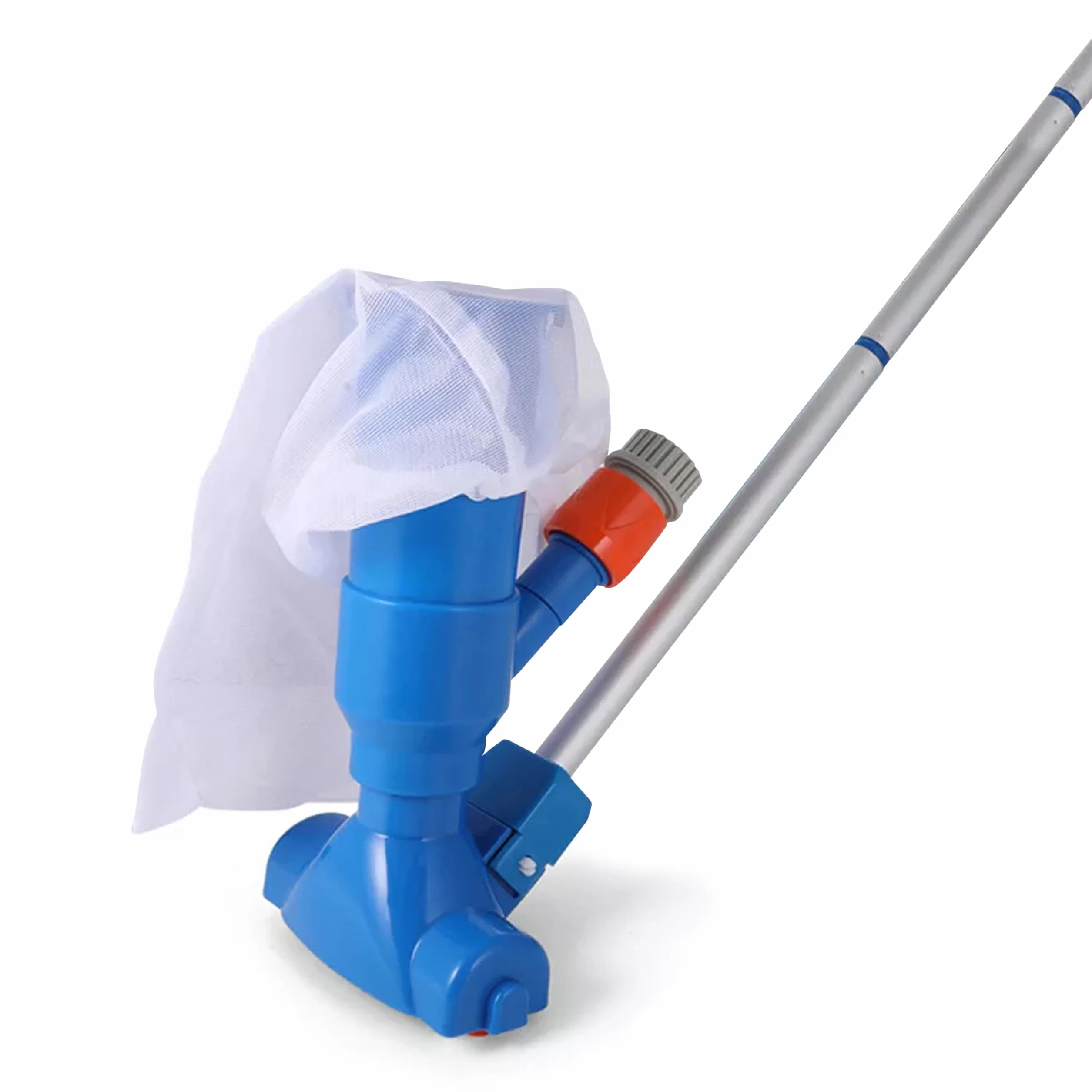 Aspirateur de piscine avec tige télescopique - Nettoyage manuel pour spa et jacuzzi - Sac filtrant réutilisable - Aspirateur jet d'eau pour fond de piscine dans le jardin