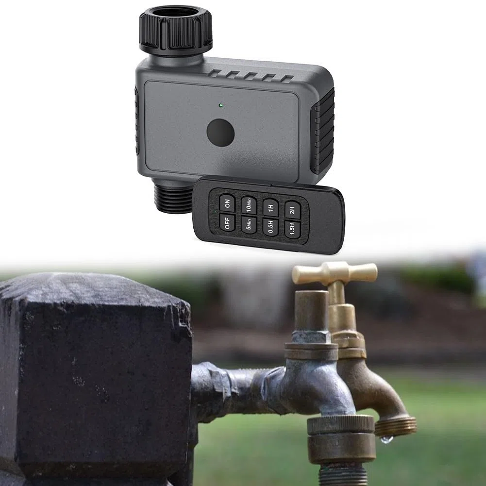 Minuteur automatique d'irrigation de jardin avec télécommande, distance de 50 m, contrôleur intelligent de vanne d'eau 6 modes pour arrosage des plantes en plein air, étanchéité IP55