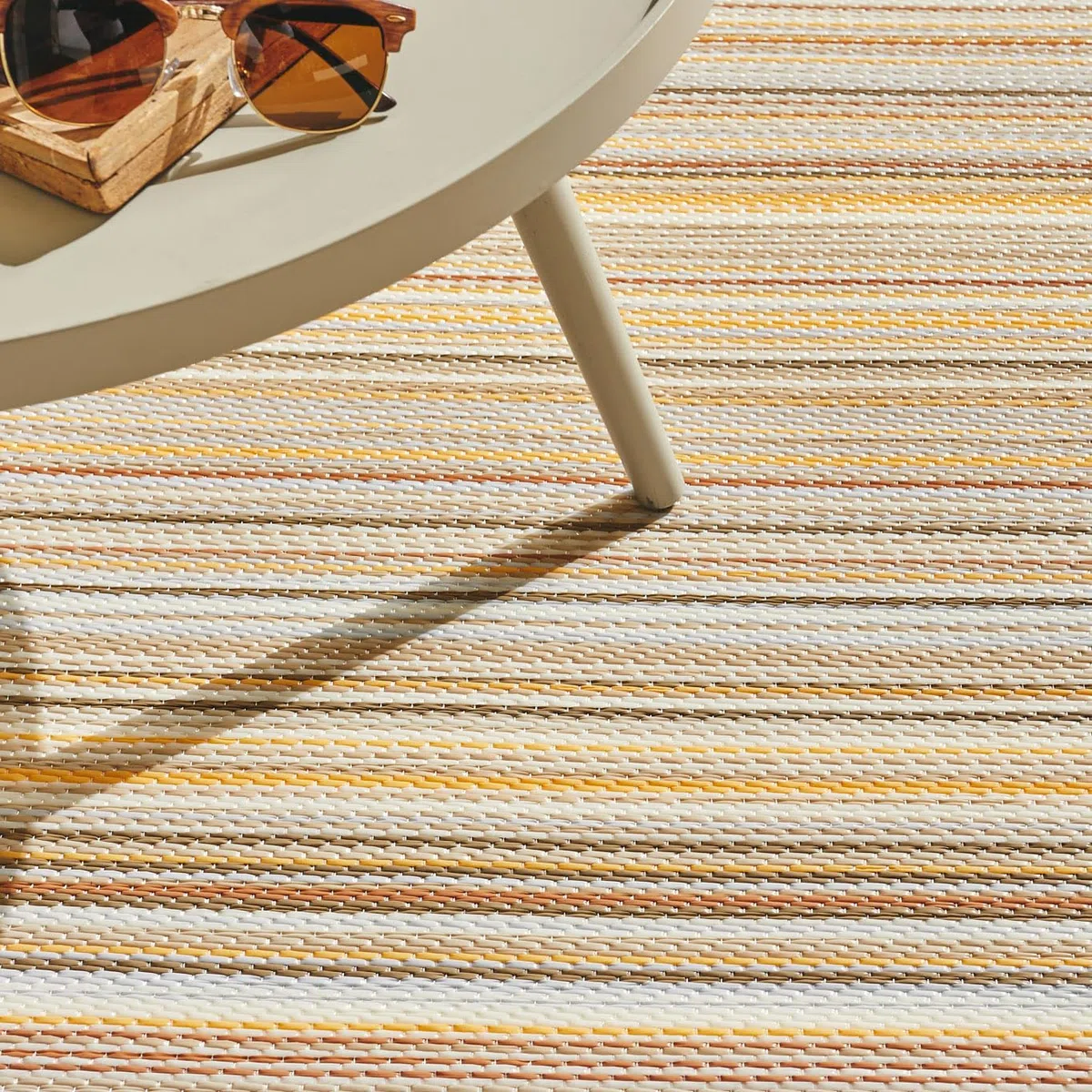 Nazar Tapis Extérieur pour Jardin, Terrasse, Balcon et Camping - Léger et Réversible (1746 Beige, 120x160 cm)