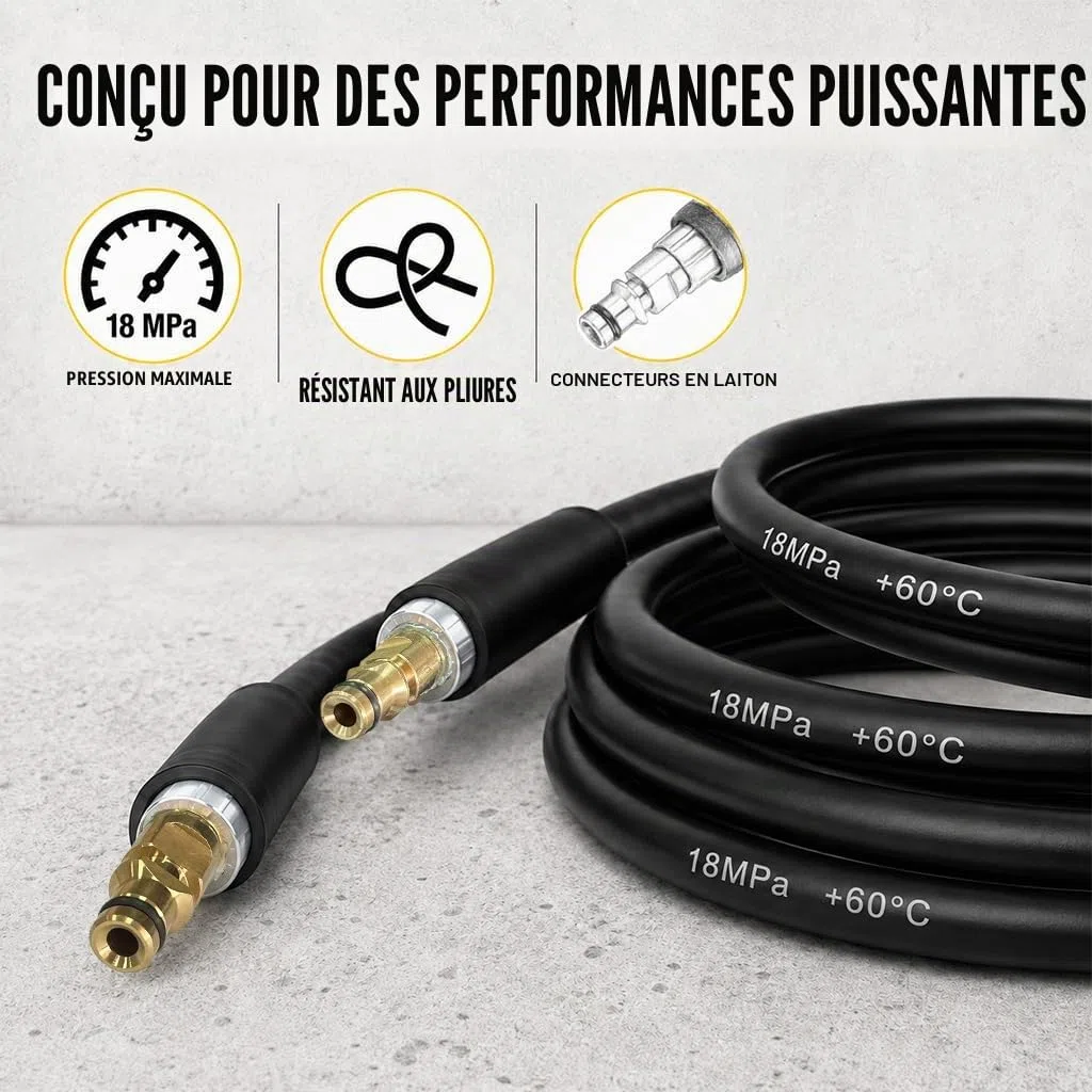 10 M Flexible Haute Pression pour Karcher K2 K3 K4 K5 K6 K7, Quick Connect Plug