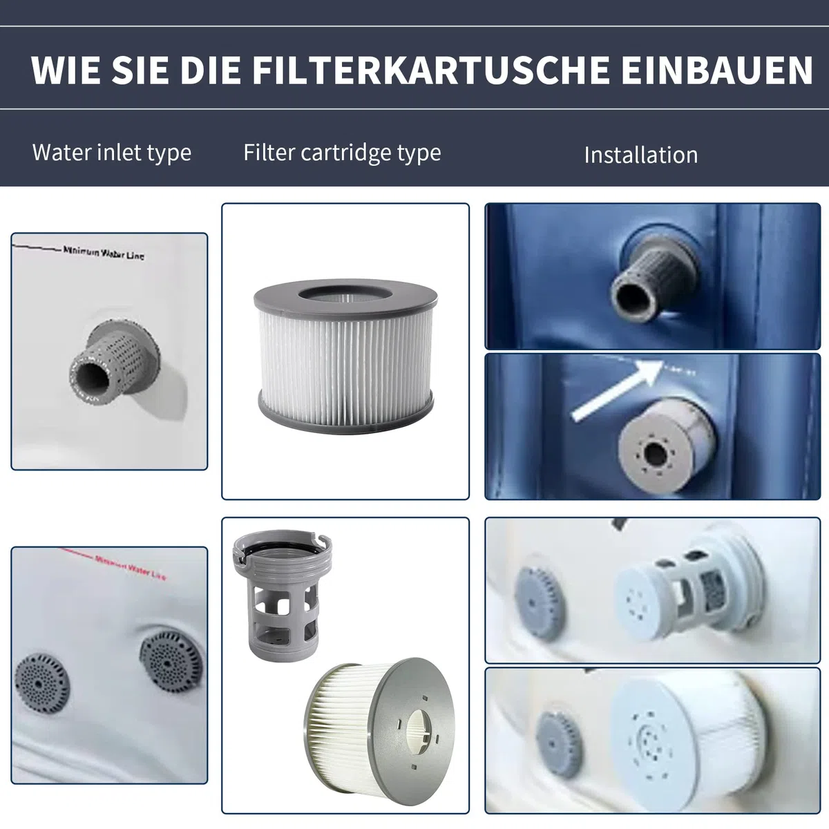 Filtre pour Mspa, Filtre Spa pour Mspa Lite, Cartouche de Filtre pour Piscine Mspa Whirlpool
