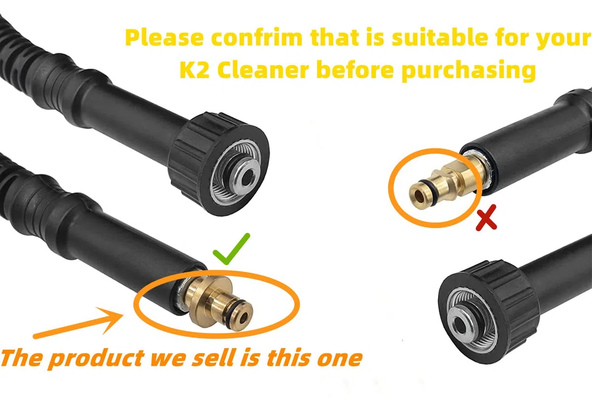 YUET Tuyau de rechange de 5M pour nettoyeur haute pression Kärcher série K Karcher K2, K3, K4, K5, K7,Ancien Modèle Click 14mm x M22 femelle – Connecteur Rapide d'extension de nettoyage de l'eau