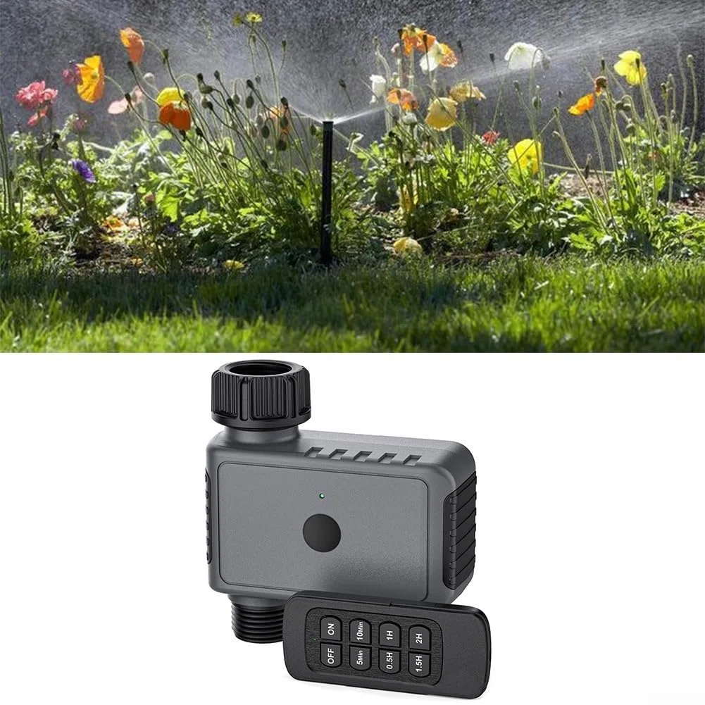 Minuteur automatique d'irrigation de jardin avec télécommande, distance de 50 m, contrôleur intelligent de vanne d'eau 6 modes pour arrosage des plantes en plein air, étanchéité IP55