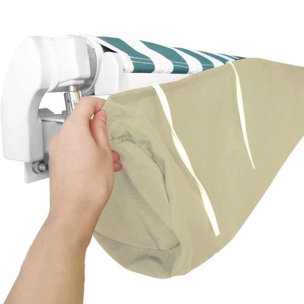 Housse de Auvent Jardin Protection, BâChe Sac de Rangement 420D Oxford Contre Les UV Anti-poussière étanche Contre la Neige et la Pluie en Hiver, Pour Canopy Shelter De Terrasse Meubles (3.5M Beige)