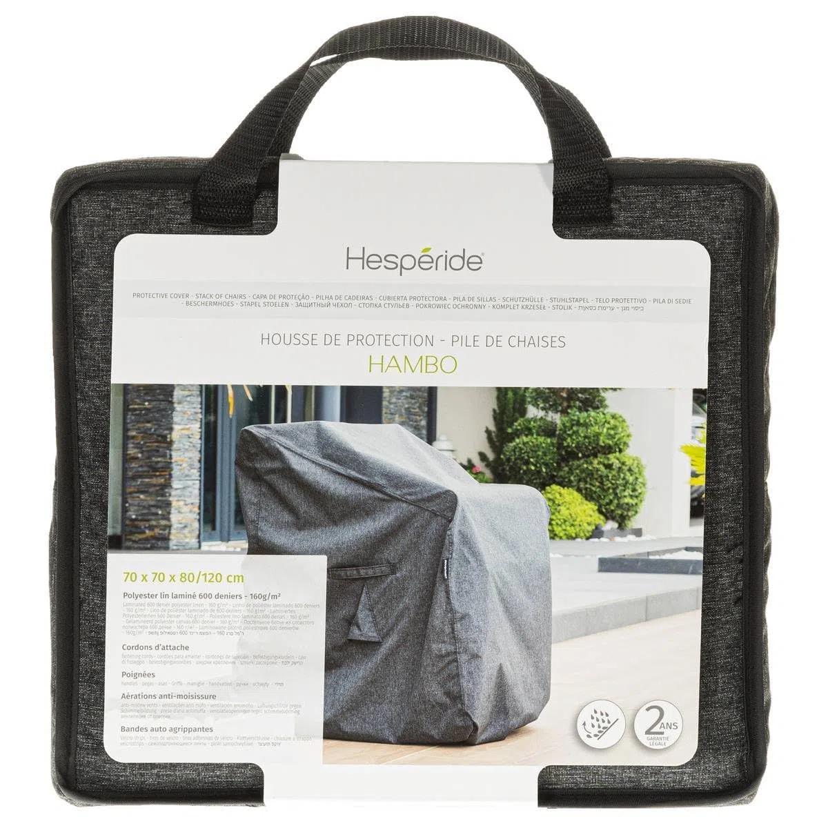 Hespéride - Housse de Protection hambo pour Pile de chaises 120x70x70cm en Polyester