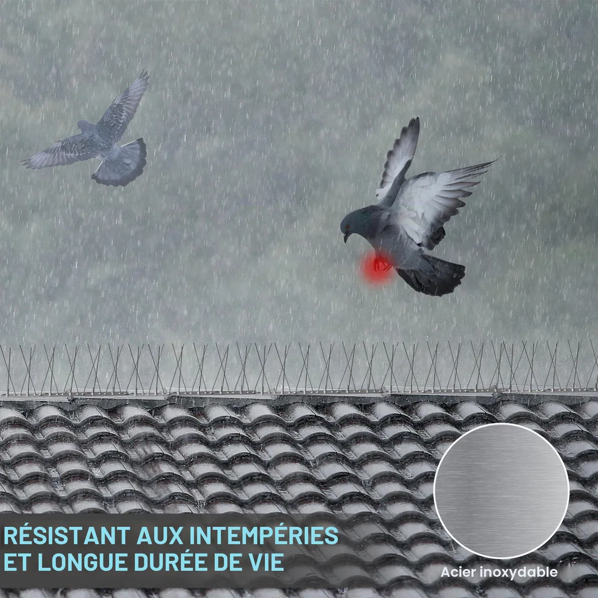 5M Pic Anti Pigeon, Pique Anti Pigeon en Acier Inoxydable de Haute Qualité, Résistant à la Corrosion, Anti Pigeons pour Balcon, Jardins sur Toit ou Murs D'intimité (5M)