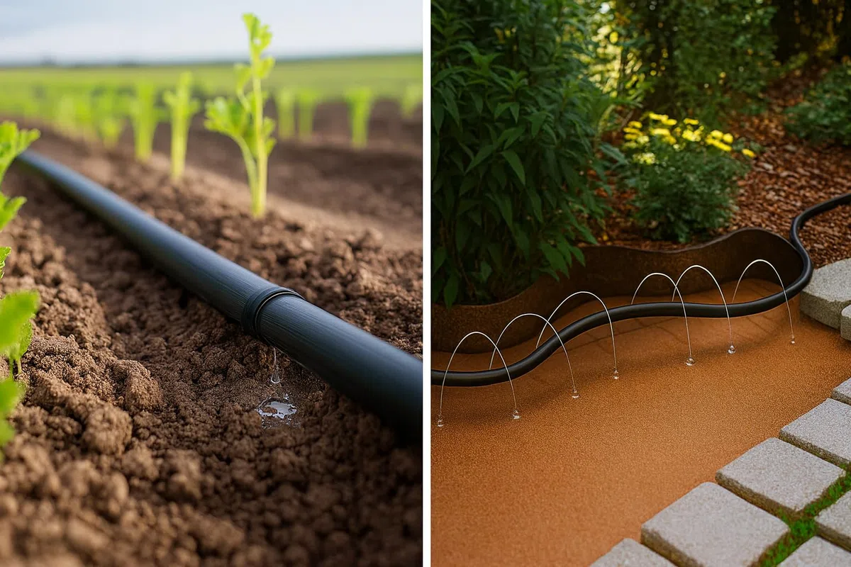Tuyau d'arrosage goutte à goutte - 16 mm - Espacement de 33 cm 100m noir