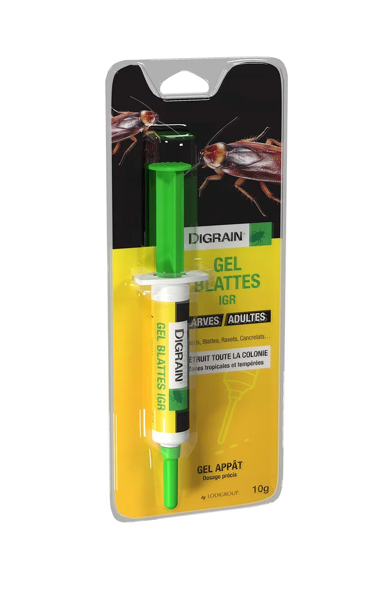 Gel exterminateur cafard cancrelat- seringue 10 gr- larve et adulte - Digrain