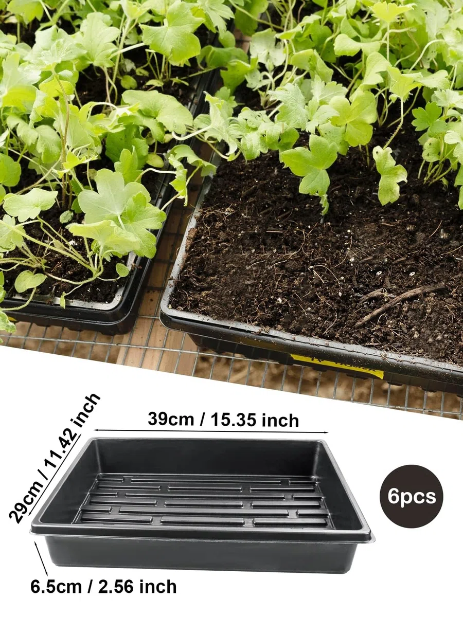 Plateaux de Semis pour Semis Plateaux de Jardin sans Trous Lot de 6 rectangulaires de semences de Plantes pour Pots