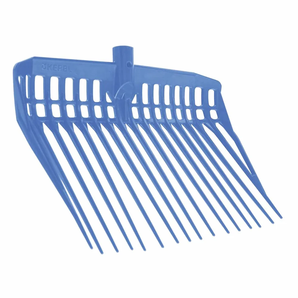 KERBL EcoFork Fourche à Copeaux sans Manche pour Élevage/Agriculture Urbaine Bleu