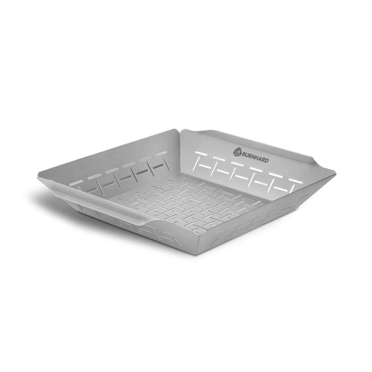 Panier à Griller en Acier Inoxydable BURNHARD® Haute Qualité, Compatible Lave-Vaisselle, Grandes Poignées, Répartition Optimale de la Chaleur, Compatible Four, Universel pour Barbecue à Gaz, Charbon