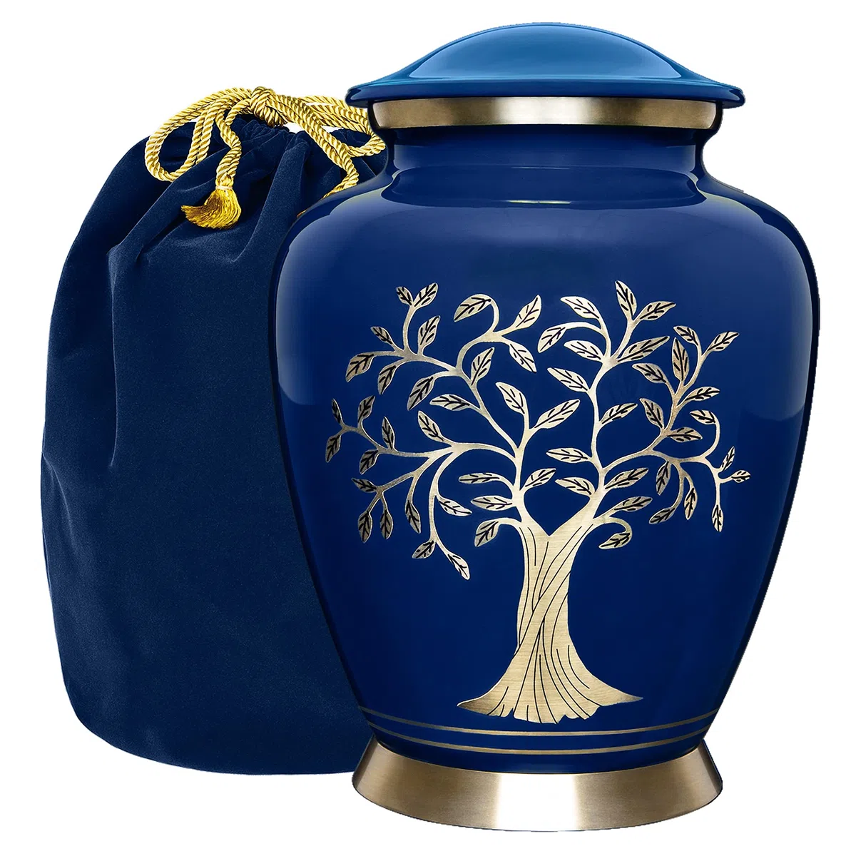 Trupoint Memorials Grande urne funéraire en Forme d'arbre de Vie pour Les Cendres humaines – Une urne Chaude et Simple Qui Fait Un Endroit de Repos pour Votre Bien-aimé – avec Sac en Velours