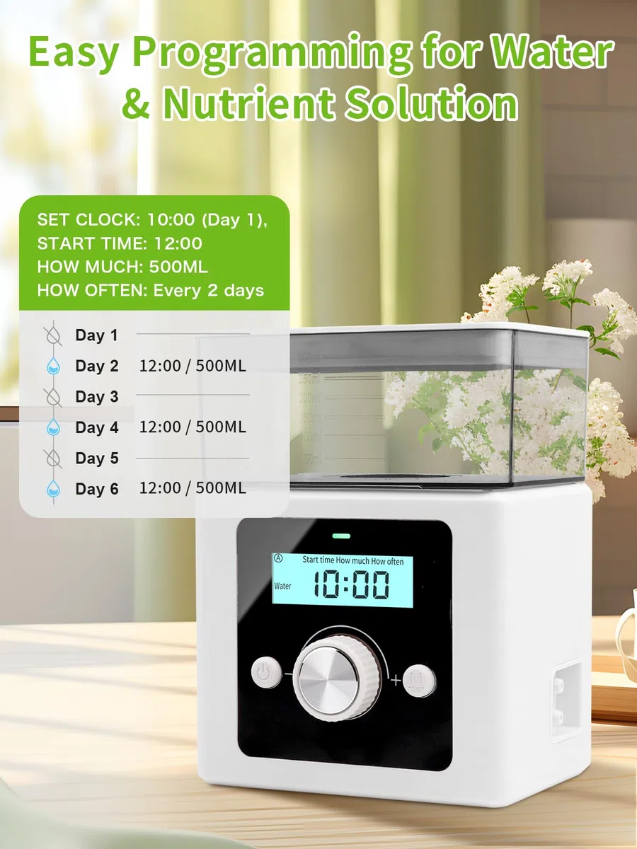 comeonai Système d'arrosage automatique , Kit arrosage automatique DIY pour l'eau et la solution nutritive pour les plantes d’intérieur Arrosage de vacances, Batterie & USB Power Operation