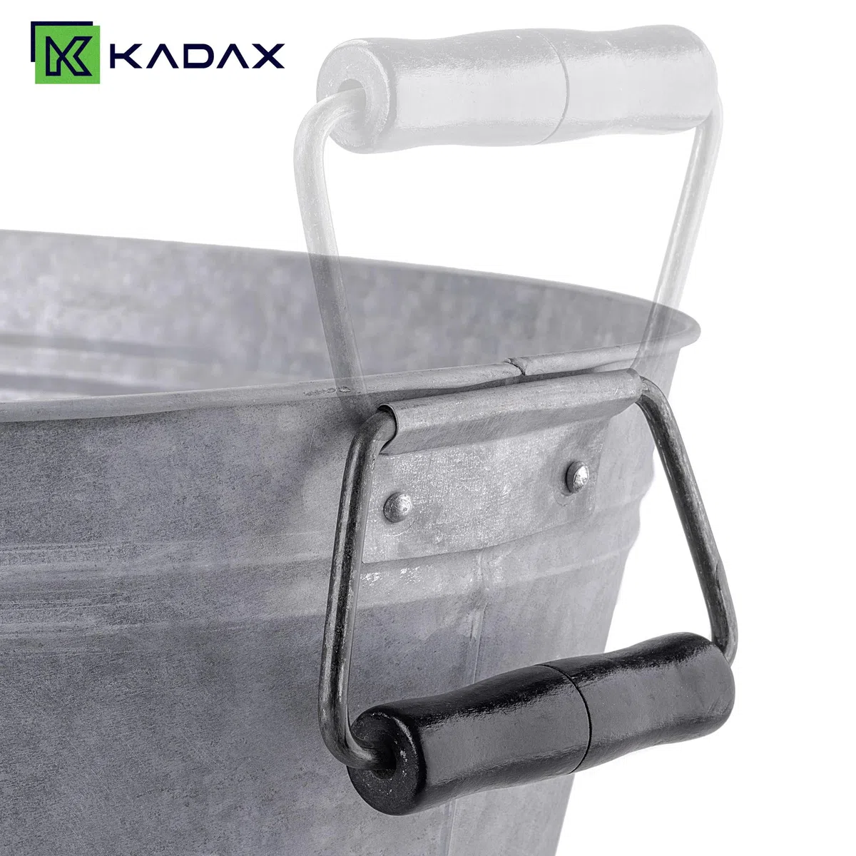 KADAX Lot de 4 bacs en zinc en 4 tailles : 6 l, 13 l, 19 l et 38 l, bac à plantes en acier galvanisé, idéal comme étang de jardin, bac à fleurs et seau à boissons (argenté)